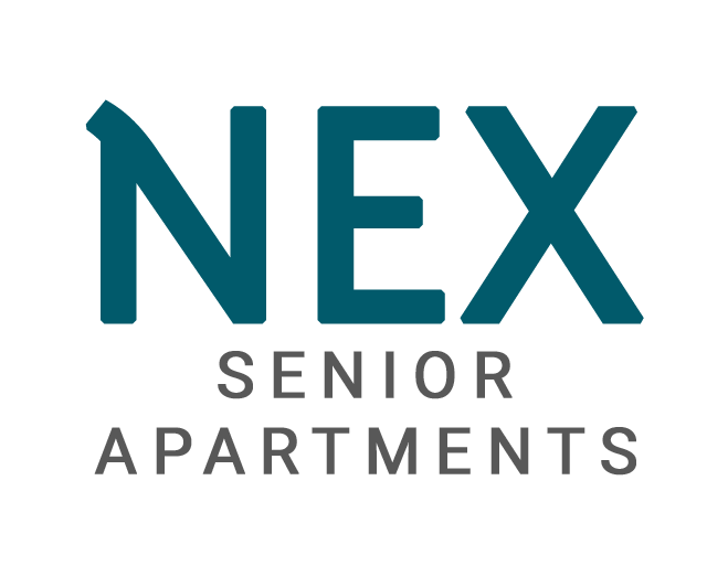 A logo for Nex Senior Apartments is displayed.